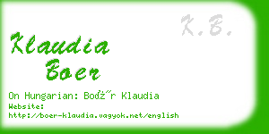 klaudia boer business card